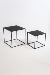 Metal 2-Piece Coffee Table Black