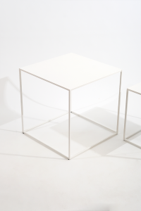 Metal 2-Piece Coffee Table White