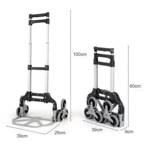 Foldable Cargo Trolley with Six Wheels 70 Kg