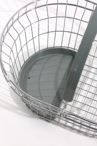 Gri Saplı Oval Tel Market El Sepeti 22 L