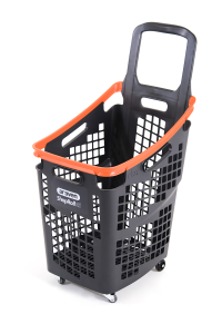 Tekerlekli Market Sepeti (Tekerlekli Alışveriş Sepeti)  65 L Turuncu