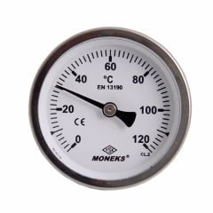 Moneks Ø100mm. 120˚C Arkadan 10cm. Daldırma ½'' Dişli CL.2,0 Termometre