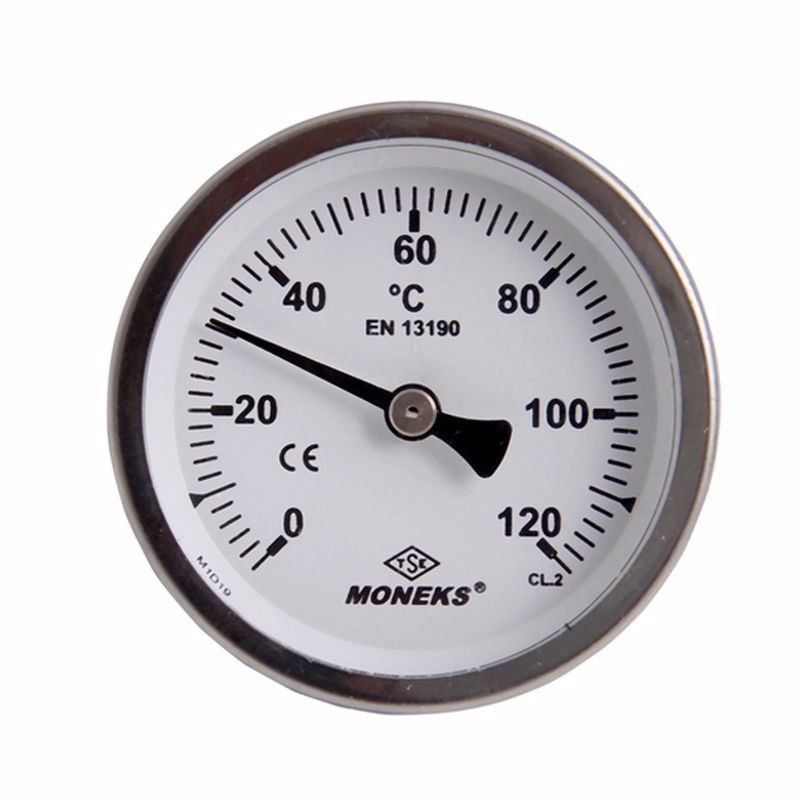 Moneks Ø100mm. 300˚C Arkadan 10cm. Daldırma ½'' Dişli CL.2,0 Termometre