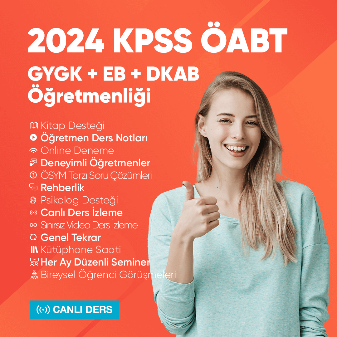2024 KPSS ÖABT GYGK + EB + Din Kültürü ve Ahlak Bilgisi Öğretmenliği DKAB Canlı Ders