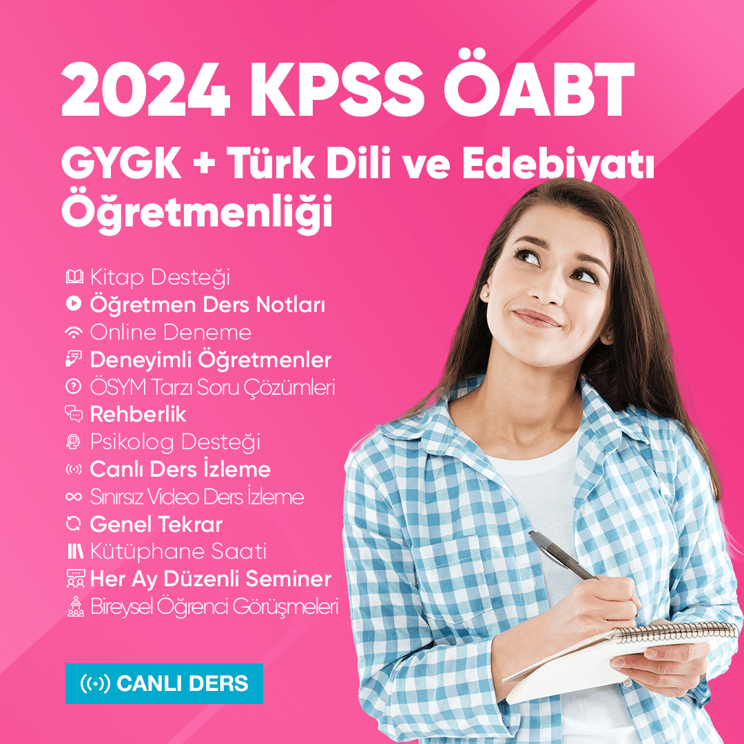 2024 KPSS ÖABT GYGK + Türk Dili ve Edebiyatı Öğretmenliği Canlı Ders