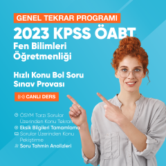 2023 KPSS ÖABT Fen Bilimleri Öğretmenliği Genel Tekrar Hızlı Konu Bol Soru Sınav Provası