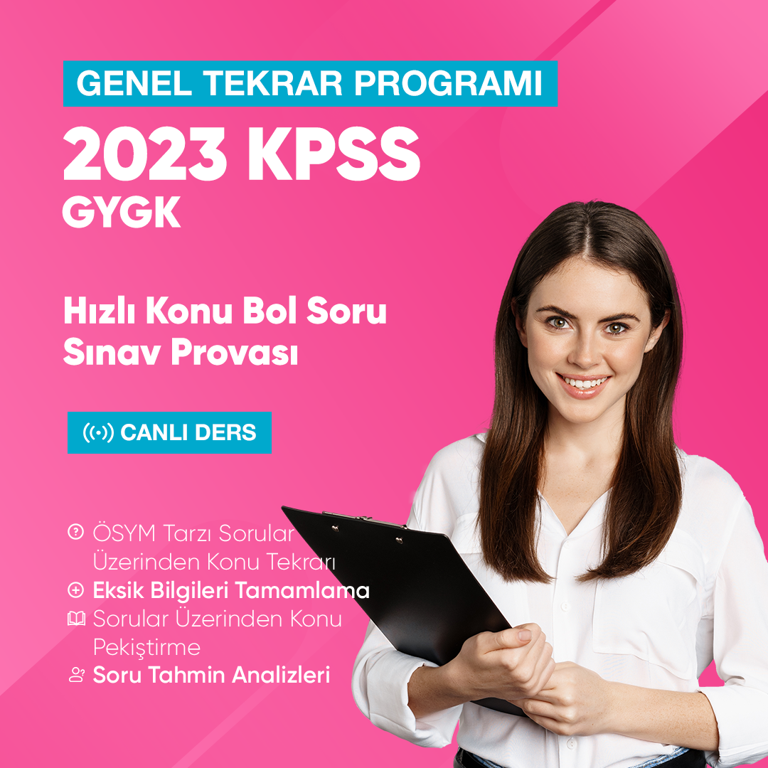 2023 KPSS Genel Yetenek Genel Kültür Genel Tekrar Hızlı Konu Bol Soru Sınav Provası