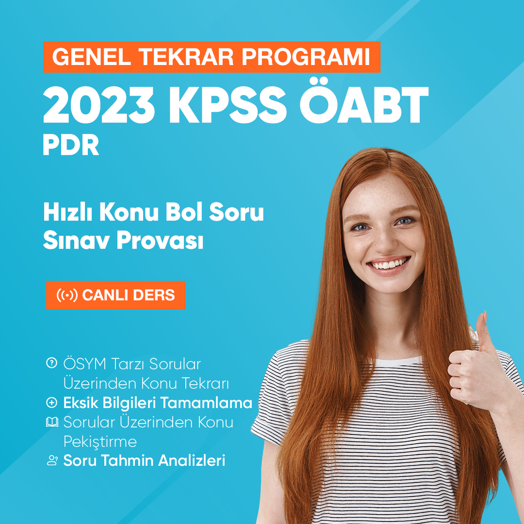 2023 KPSS ÖABT Rehberlik ve Psikolojik Danışmanlık (PDR)Genel Tekrar Hızlı Konu Bol Soru Sınav Provası