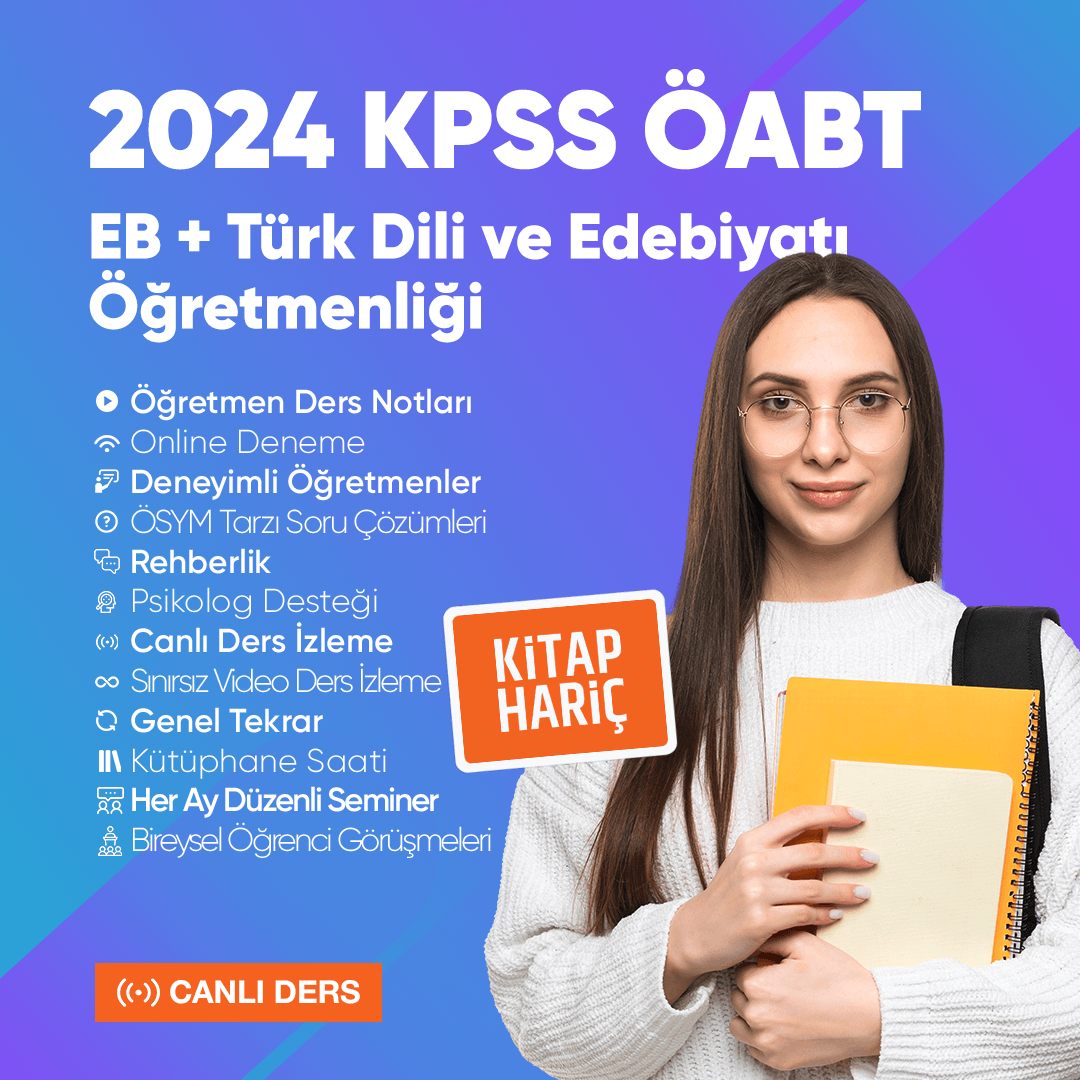 2024 EB + ÖABT Türk Dili ve Edebiyatı Öğretmenliği Canlı Ders - Kitap Hariç