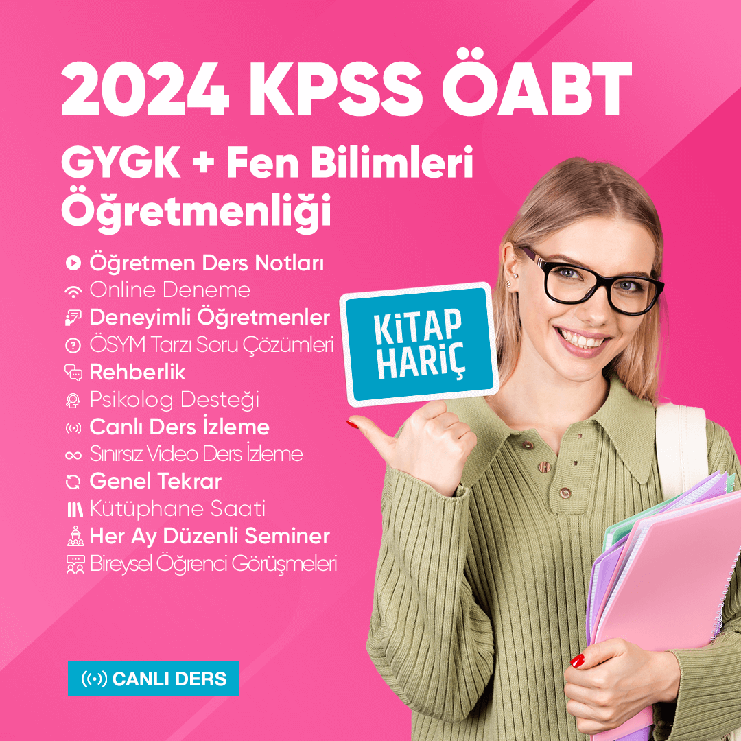 2024 KPSS ÖABT GYGK + Fen Bilimleri Öğretmenliği Canlı Ders - Kitap Hariç