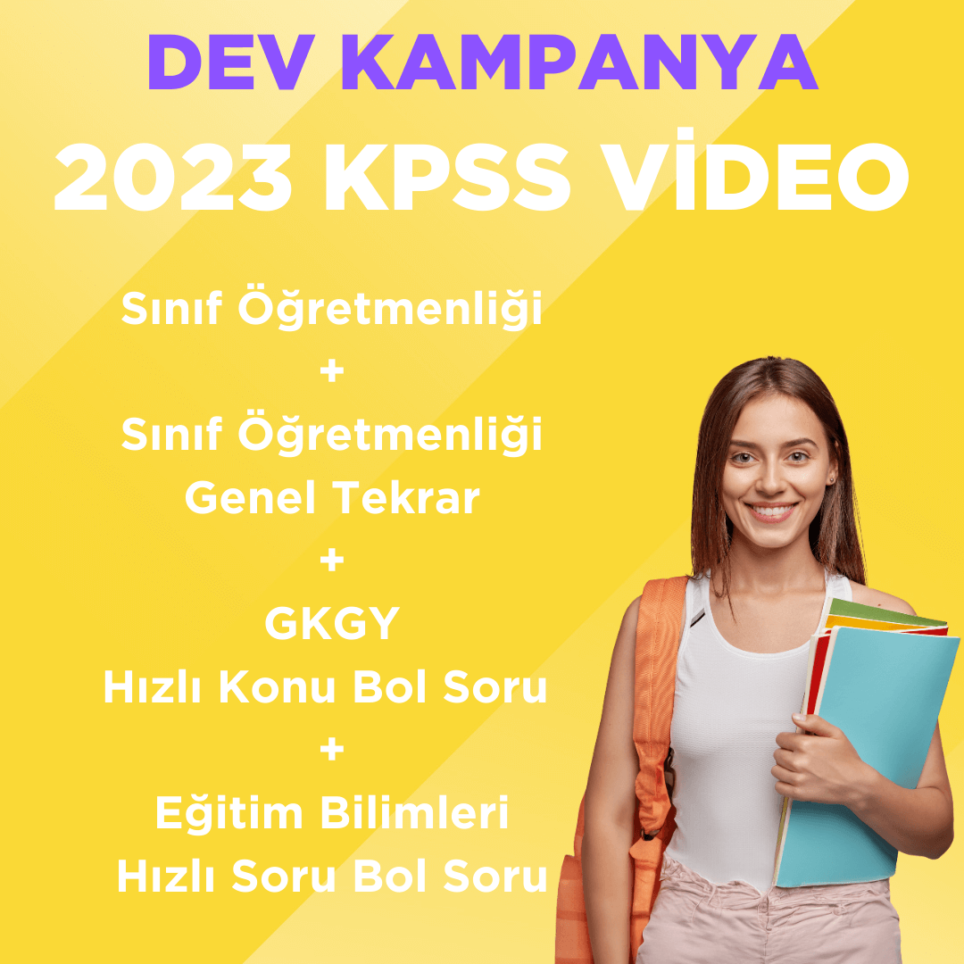 2023 KPSS ÖABT Sınıf Öğretmenliği Video Ders + Sınıf Öğretmenliği Genel Tekrar + EB Hızlı Konu Bol Soru + GKGY Hızlı Konu Bol Soru