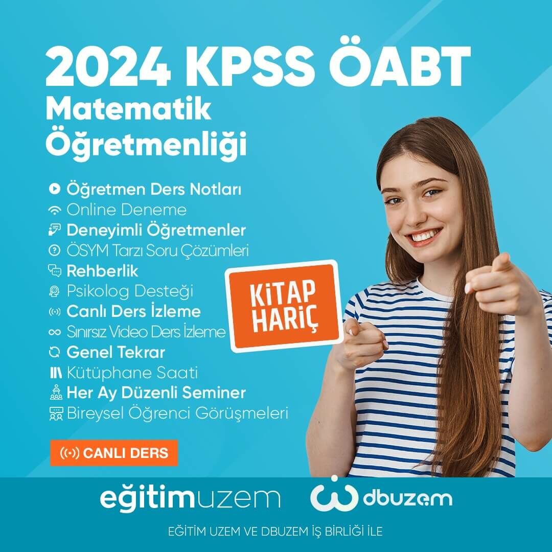 2024 KPSS ÖABT Matematik Öğretmenliği Canlı Ders - Kitap Hariç