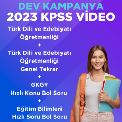 2023 KPSS ÖABT Türk Dili ve Edebiyatı Öğretmenliği Video Ders + Türk Dili ve Edebiyatı Öğretmenliği Genel Tekrar + EB Hızlı Konu Bol Soru + GKGY Hızlı Konu Bol Soru