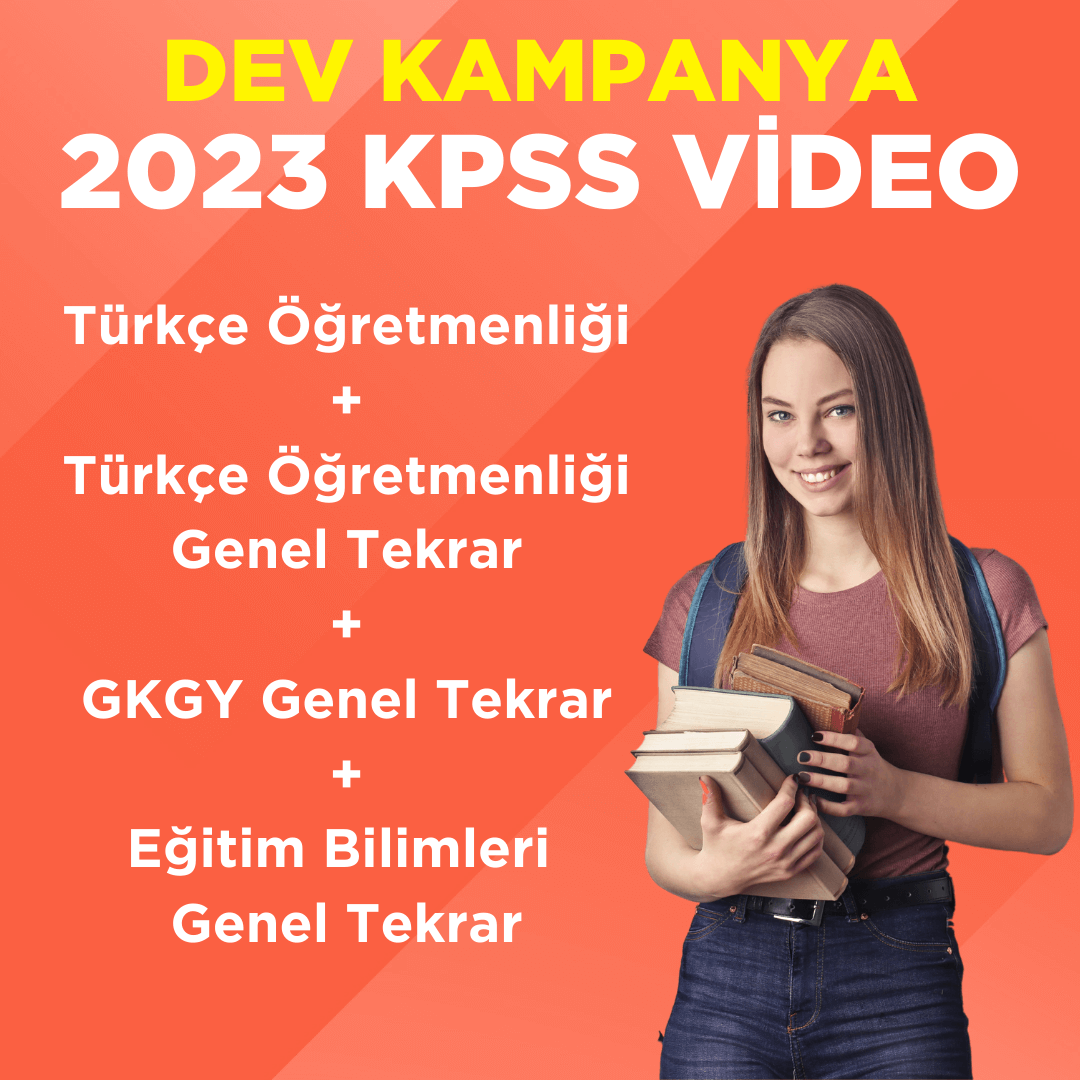 2023 KPSS ÖABT Türkçe Öğretmenliği Video Ders + Türkçe Öğretmenliği Genel Tekrar + GKGY Genel Tekrar + EB Genel Tekrar