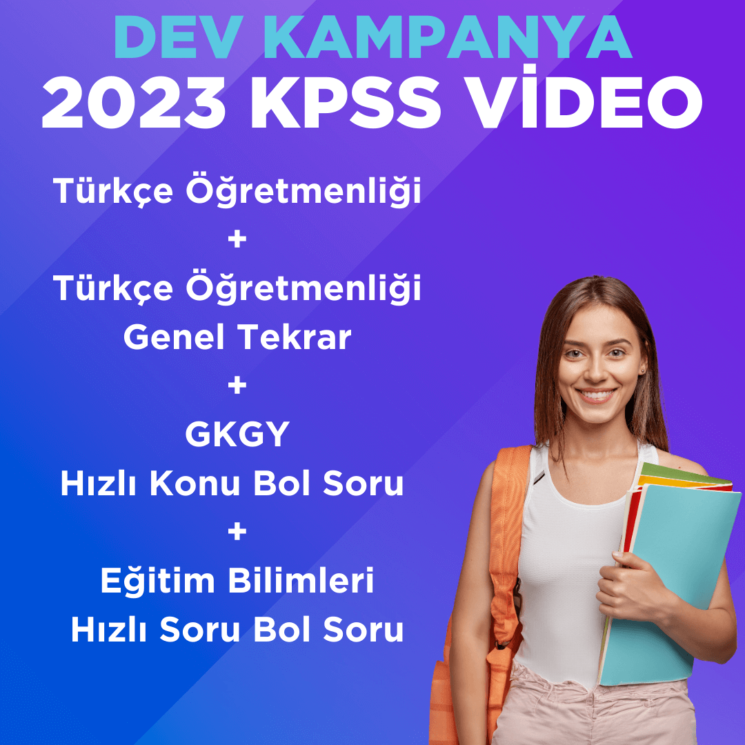 2023 KPSS ÖABT Türkçe Öğretmenliği Video Ders + Türkçe Öğretmenliği Genel Tekrar + EB Hızlı Konu Bol Soru + GKGY Hızlı Konu Bol Soru