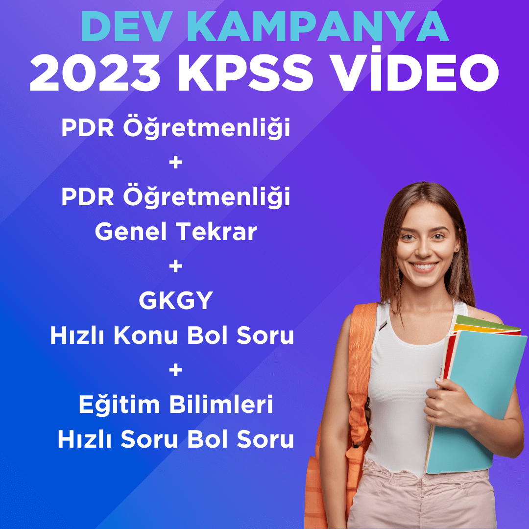 2023 KPSS ÖABT Rehberlik ve Psikolojik Danışmanlık (PDR) Video Ders + Rehberlik ve Psikolojik Danışmanlık (PDR) Genel Tekrar + EB Hızlı Konu Bol Soru + GKGY Hızlı Konu Bol Soru