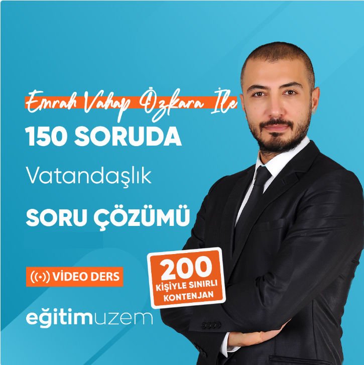 2024 KPSS GYGK Emrah Vahap Özkara İle 150 Soruda Vatandaşlık Soru Çözümü Video Ders