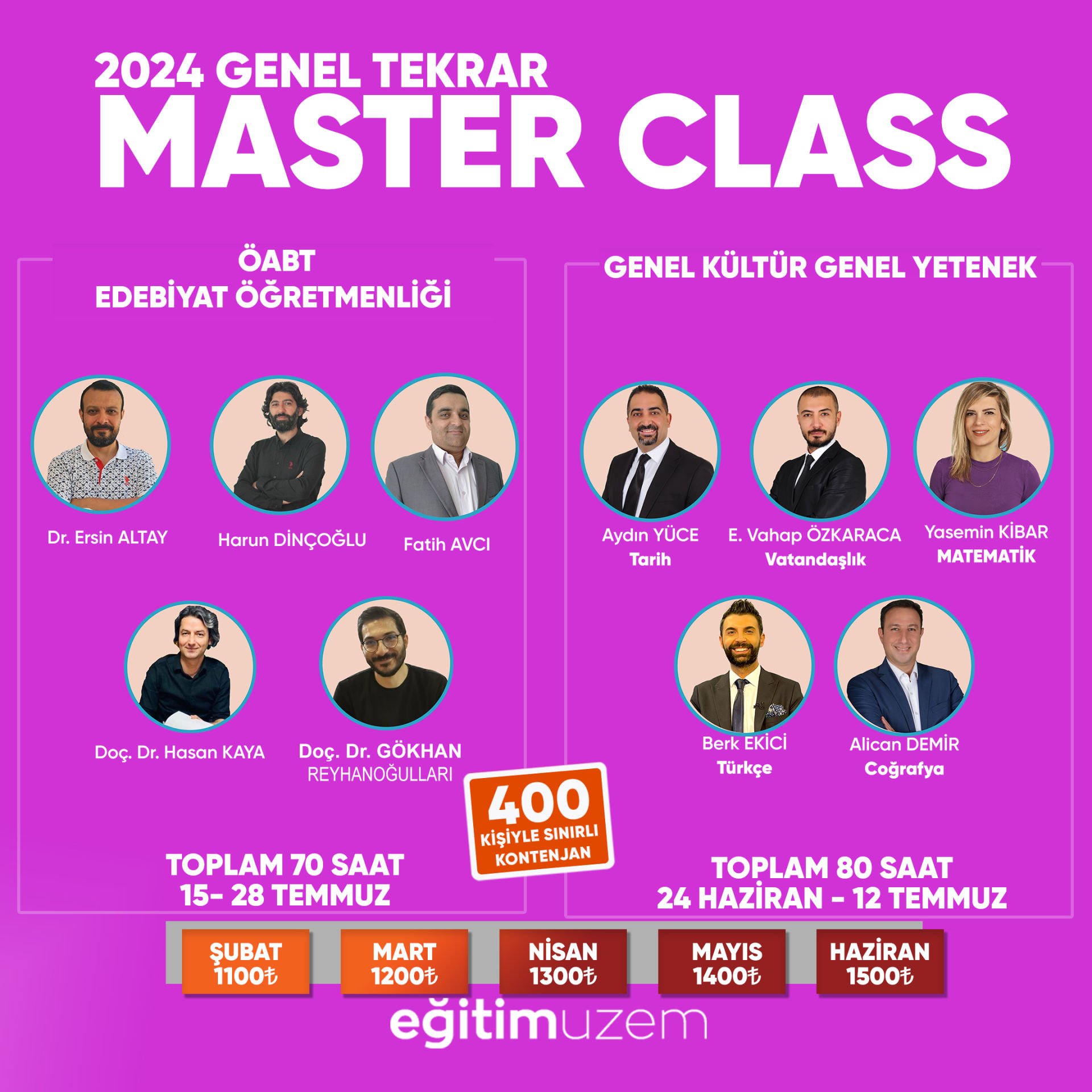 2024 KPSS Genel Tekrar Master Class ÖABT Türk Dili ve Edebiyatı Öğretmenliği + Genel Yetenek-Genel Kültür