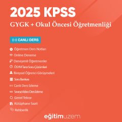 2025 KPSS ÖABT GYGK +  Okul Öncesi Öğretmenliği Canlı Ders