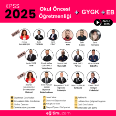 2025 KPSS GYGK + EB +  Okul Öncesi Öğretmenliği Canlı Ders