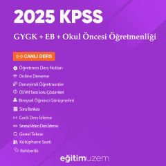 2025 KPSS GYGK + EB +  Okul Öncesi Öğretmenliği Canlı Ders
