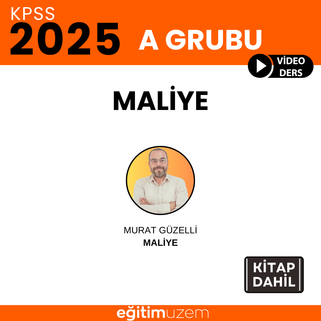 2025 KPSS A GRUBU MALİYE  VİDEO DERS  (KİTAP DAHİL)