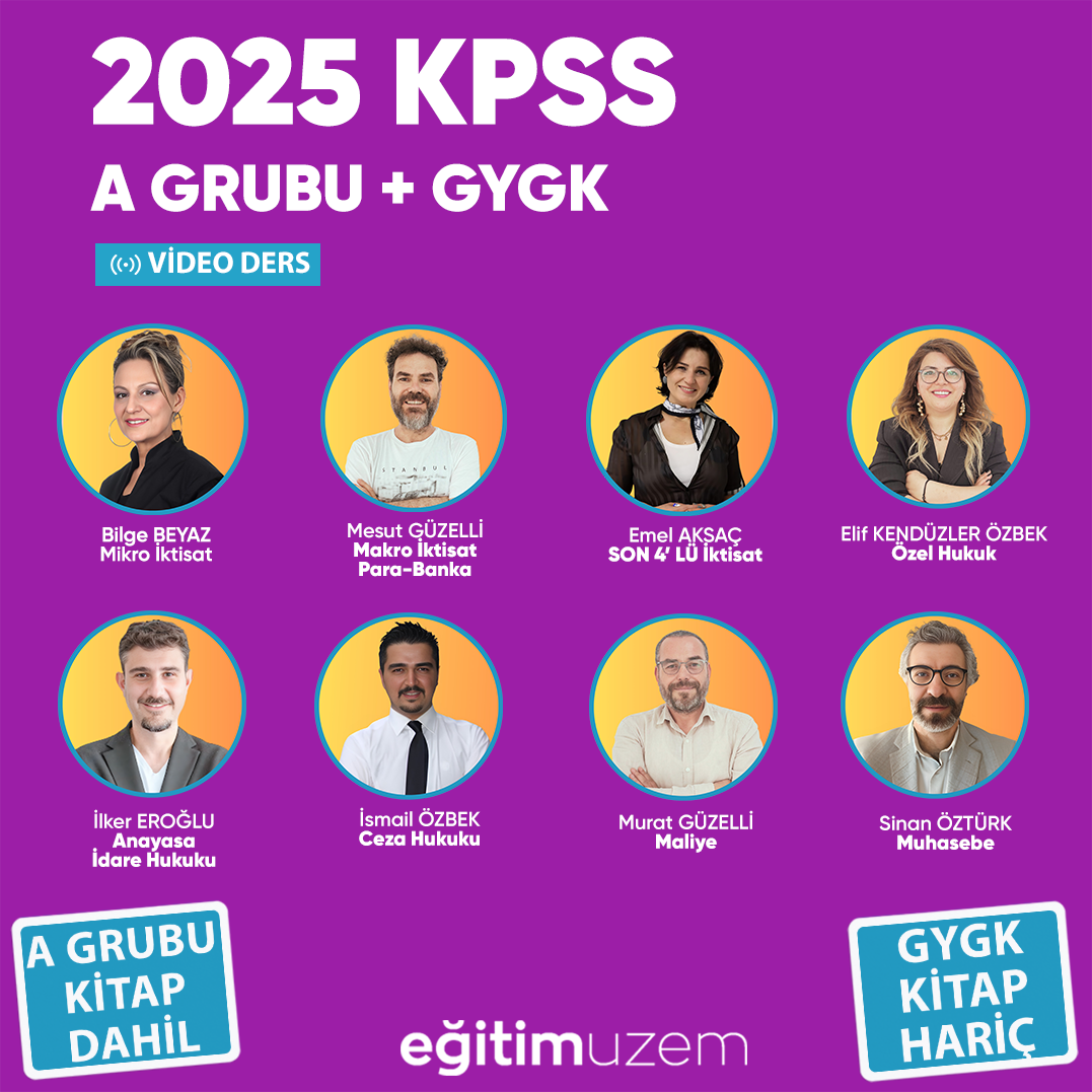 2025 KPSS A GRUBU VİDEO  DERS ( KİTAP DÂHİL) +  GYGK  VİDEO DERS ( KİTAP HARİÇ)