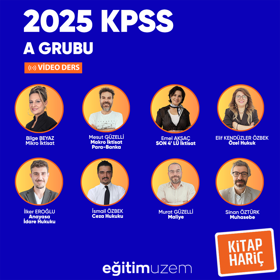 2025 KPSS A GRUBU VİDEO DERS (KİTAP HARİÇ)