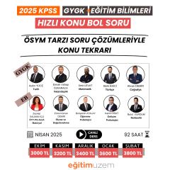 2025 KPSS GYGK + EĞİTİM BİLİMLERİ HIZLI KONU BOL SORU CANLI DERS