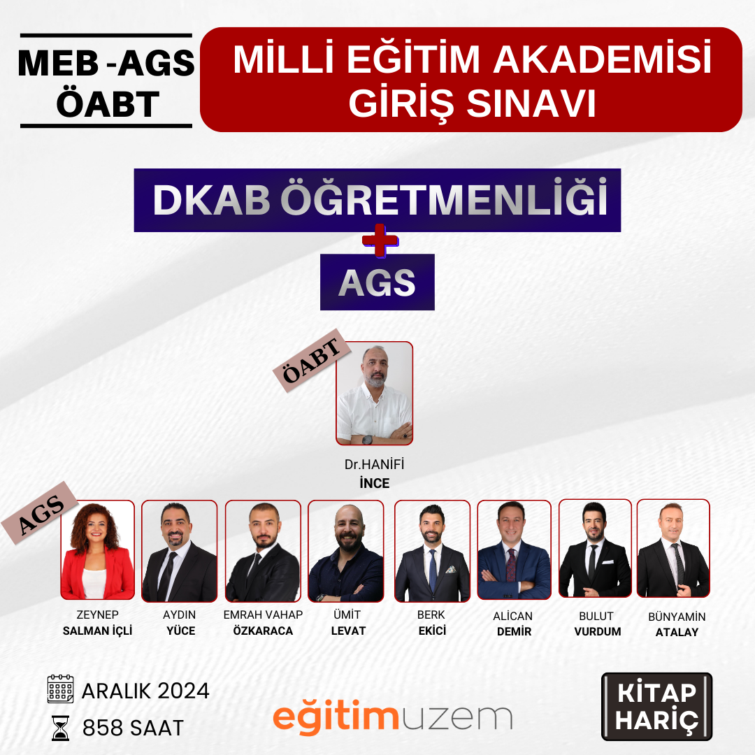 2025 MEB -  AGS + DKAB ÖĞRETMENLİĞİ  - CANLI DERS - (KİTAP HARİÇ)