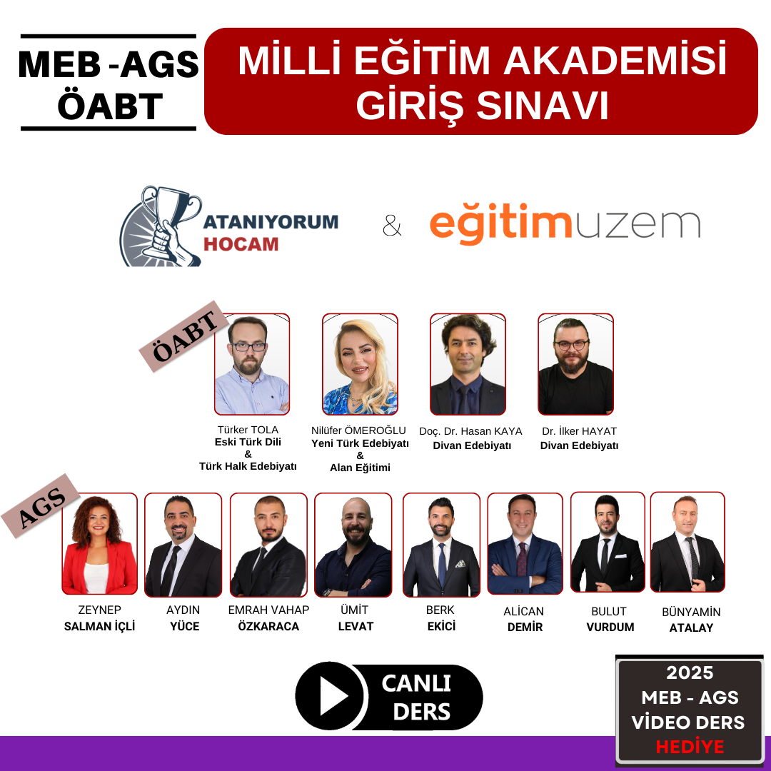 2025 MEB - AGS VİDEO DERS  + TÜRK DİLİ VE EDEBİYATI ÖĞRETMENLİĞİ CANLI DERS