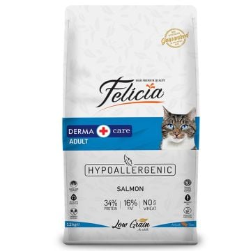 Felicia Derma Care Somonlu Düşük Tahıllı Yetişkin Kedi Maması 12 KG