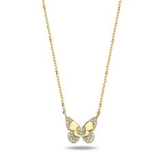 14K BUTTERFLY DIAMOND STONES NECKLACE 2
