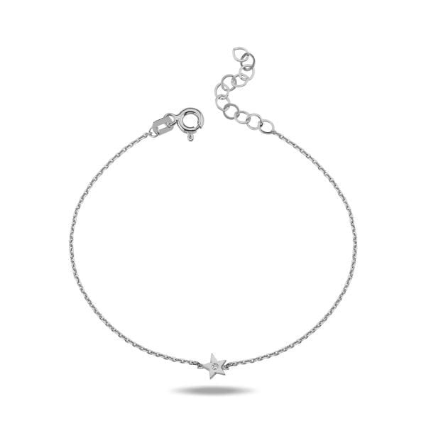 14K MINI STAR DIAMOND STONE NECKLACE