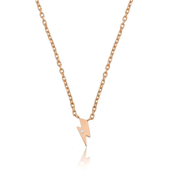 14K MINI LIGHT DIAMOND STONE NECKLACE