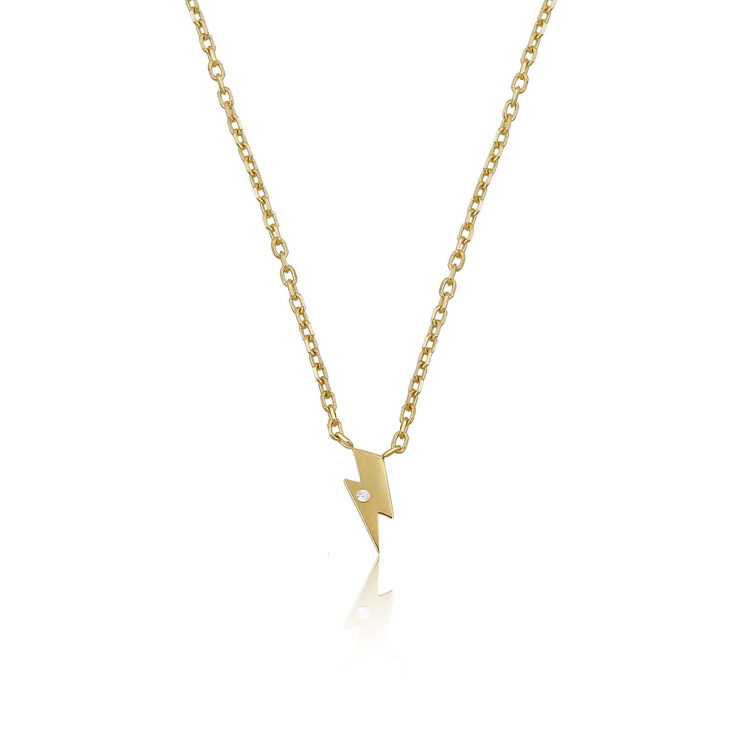 14K MINI LIGHT DIAMOND STONE NECKLACE