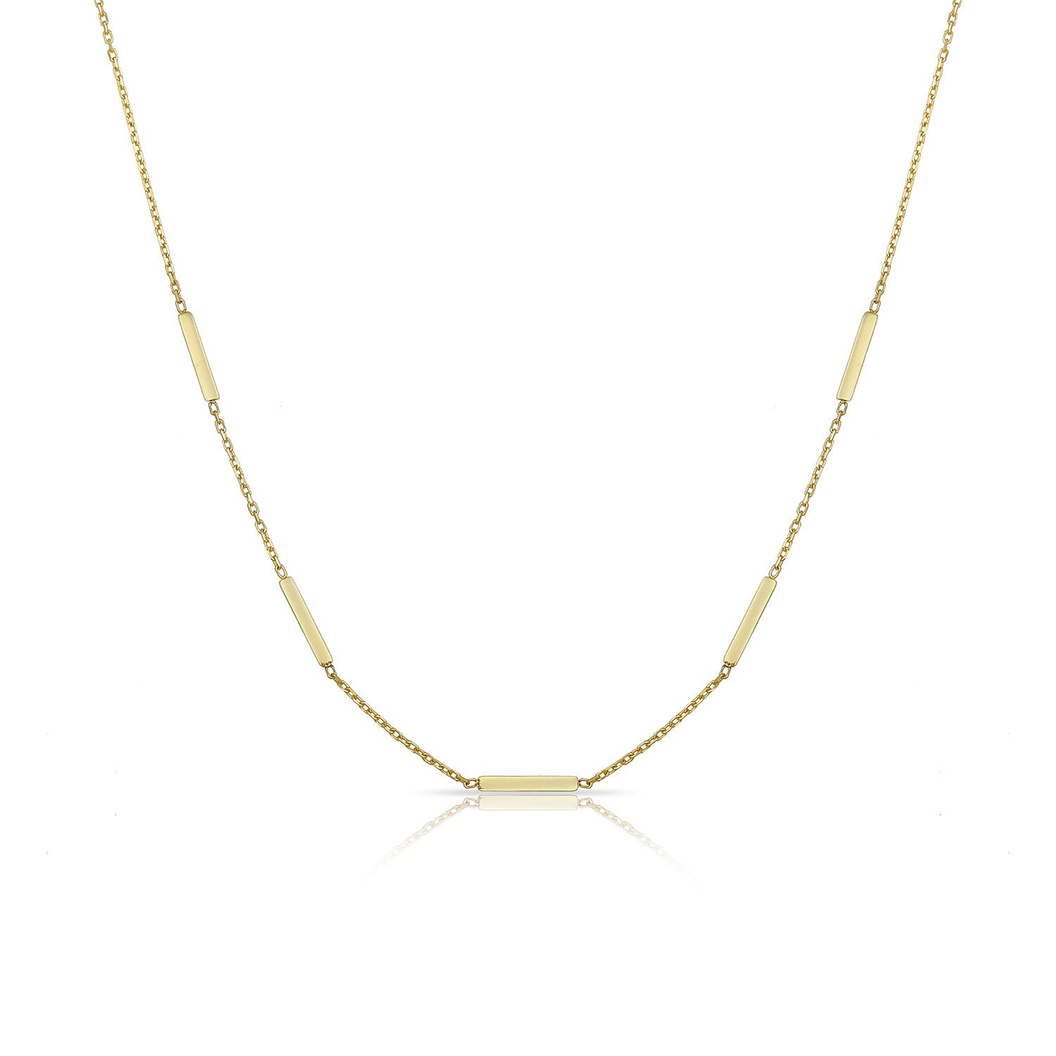 14K FIVE BAR NECKLACE