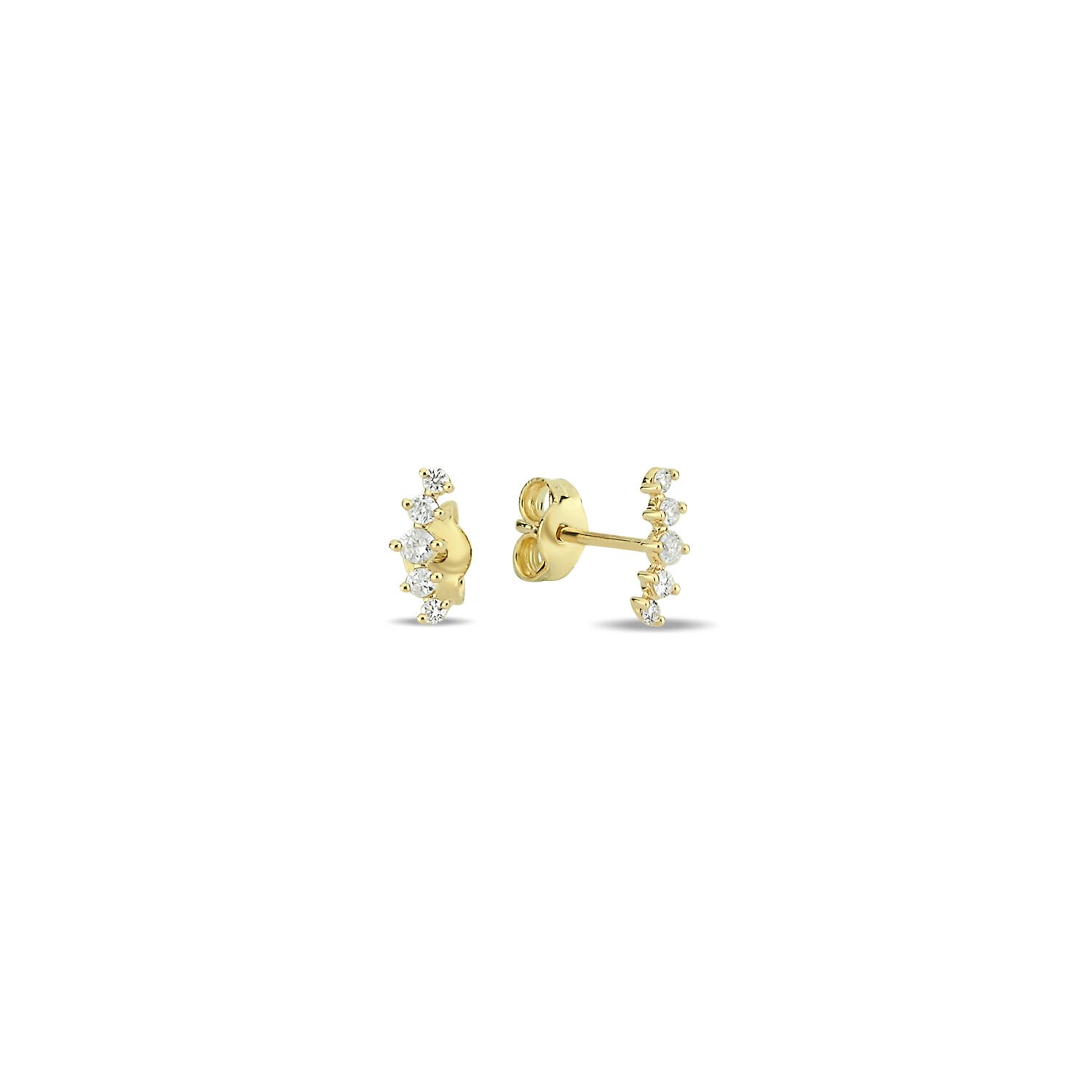 14K FIVE DIAMOND STONES IN STUD EARRINGS