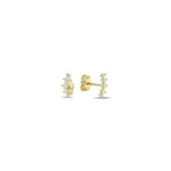 14K FIVE DIAMOND STONES IN STUD EARRINGS