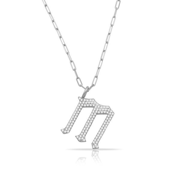14K LOWERCASE GOTHIC DIAMOND INITIAL NECKLACE