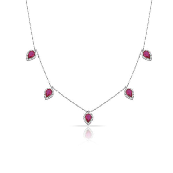 14K DROP ZIRCON STONE NECKLACE
