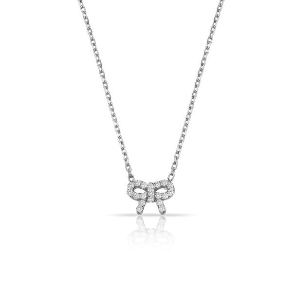 14K BOW DIAMOND NECKLACE