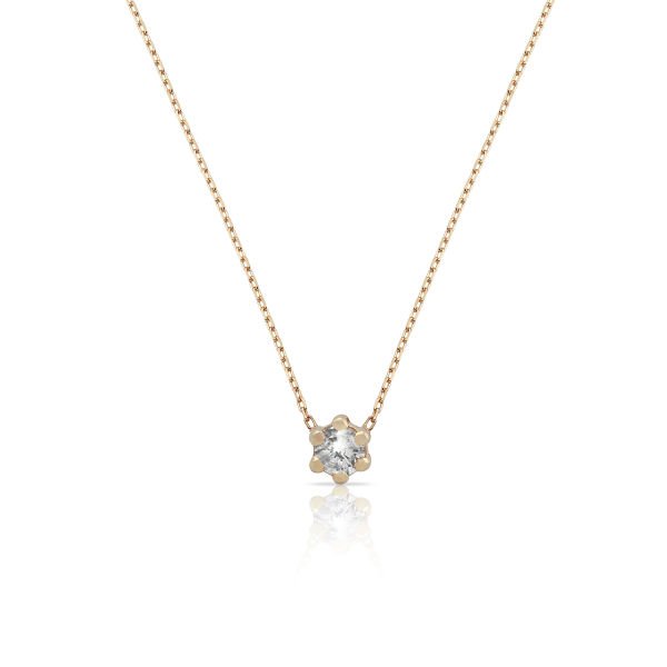 14K DIAMOND SOLITAIRE NECKLACE