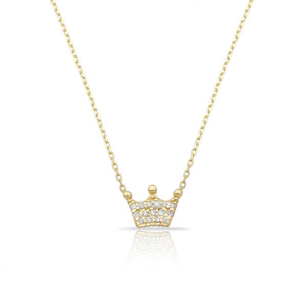 14K CROWN DIAMOND NECKLACE