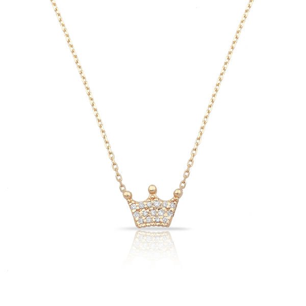 14K CROWN DIAMOND NECKLACE