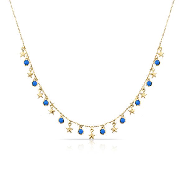 14K MINI STAR WITH OPAL CHARM NECKLACE