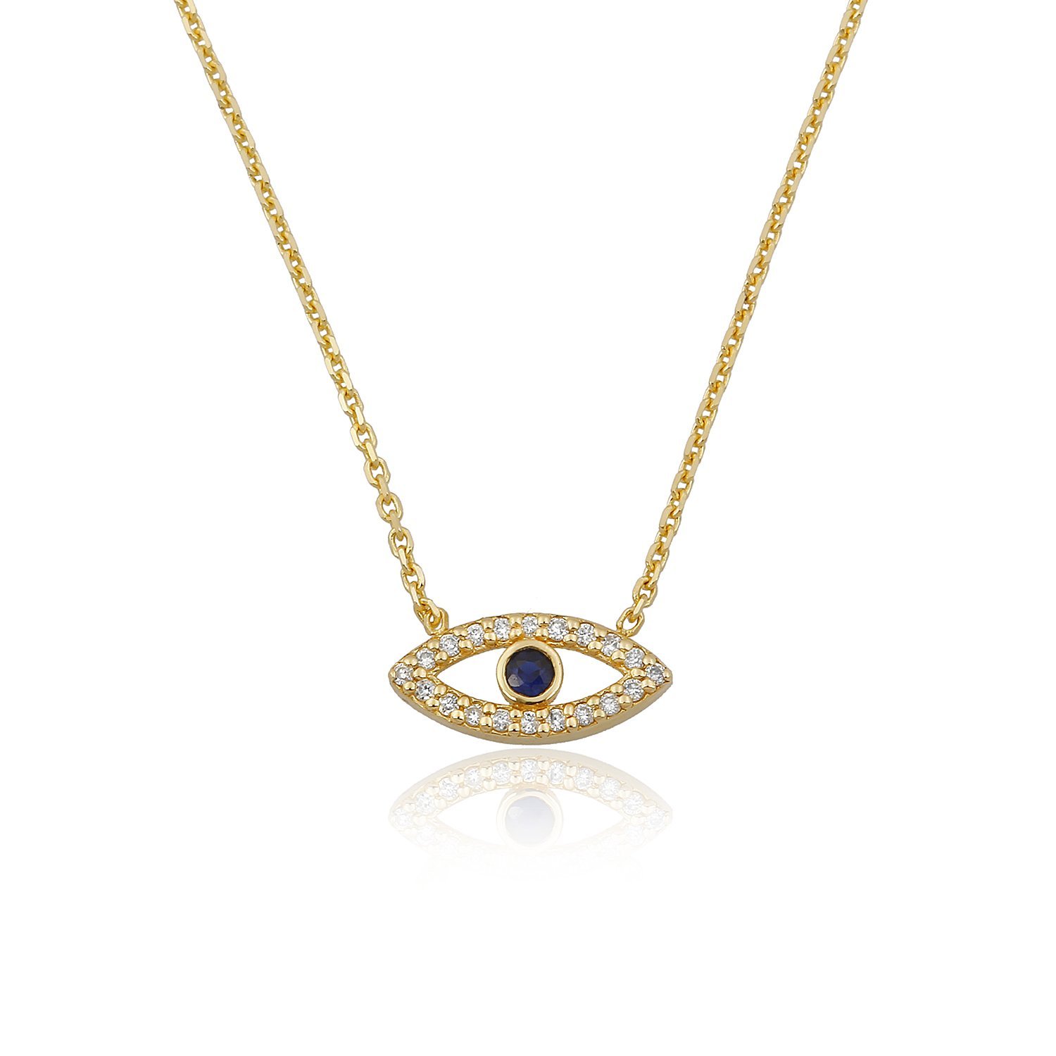 14K DIAMOND EVIL EYE NECKLACE