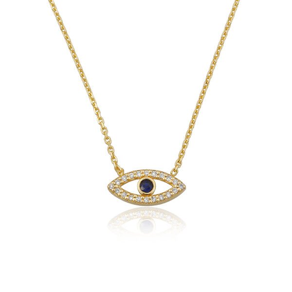 14K DIAMOND EVIL EYE NECKLACE