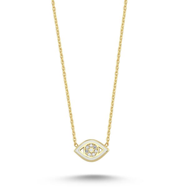 14K ENAMEL EVIL EYE DIAMOND NECKLACE