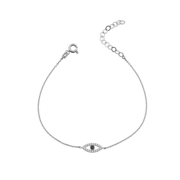 14K EVIL EYE DIAMOND BRACELET